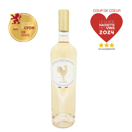 Cuvée Séduction rosé 2022 en 75cl Sélectionné par le guide hachette des vins 2024 en coup de coeur et 3 étoiles ( vin exceptionnel), médaille d'or au concours international de Lyon.